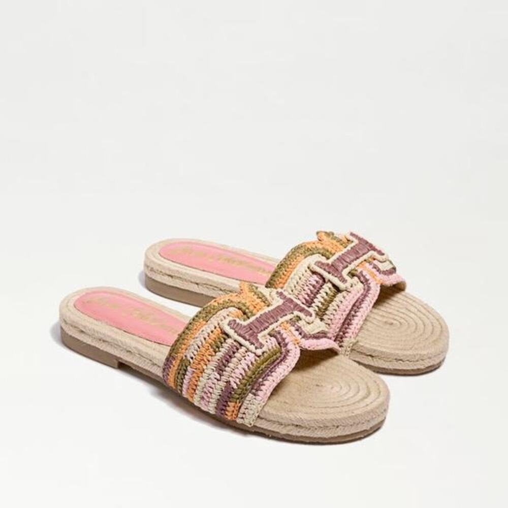 Sam Edelman Miya Woven Slide Sandals in Indie Pink Multi 6